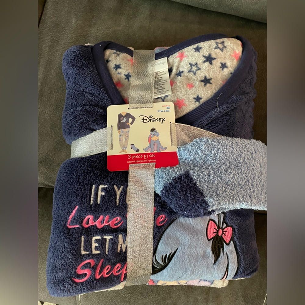 Disney Womens Disney Eeyore 3pc Pajama Set